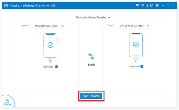 fonelab whatsapp start transfer