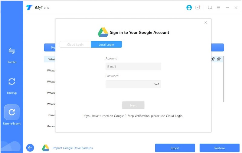 imytrans sign in google account