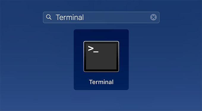 Terminal in Spotlight Search