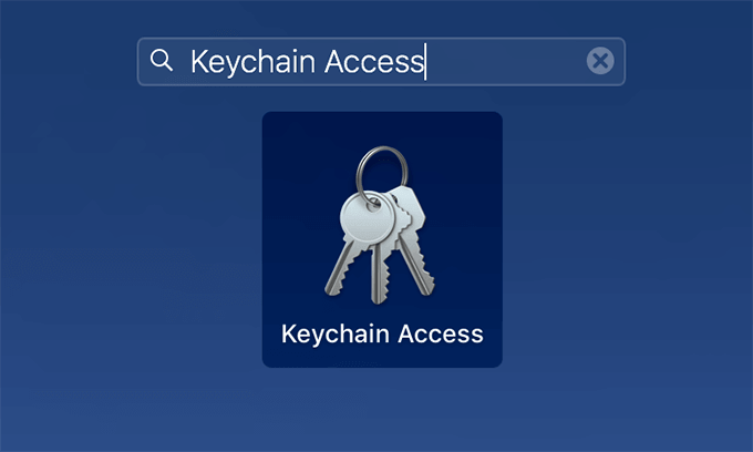 Space Bar displaying Keychain Access