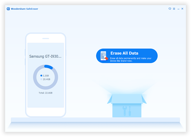 main interface of android data erasing app