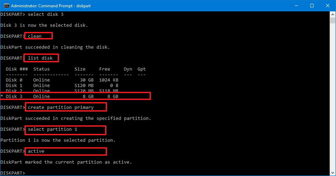 how to make a usb drive bootable through command prompt