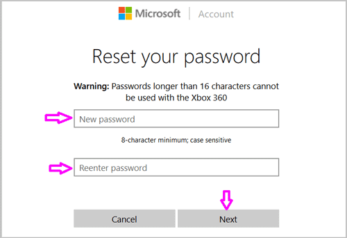 microsoft account security change password